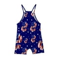 thumbnail image 3 of Odeerbi 5-14 Years Kids Girls Summer Jumpsuit Independence Day Print Camisole Romper Casual Sleeveless Strap Overalls Bib Overall Shorts with Pockets, 3 of 5