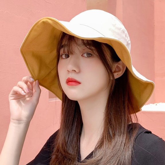 EXHUMKY Women Sun Hats Cotton All-match 1Set Wide Brim Summer Outdoor Activities
