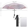 thumbnail image 2 of Palm Leaf Print Pink Rain Umbrella Sun Protection Sun Umbrella Parasol Folding Umbrella Black Glue, 2 of 9