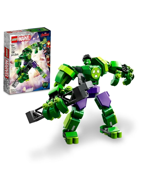 LEGO Marvel Hulk Mech Armor, Posable Marvel Building Toy, Avengers Action Figure for 6 Year Old Boys, Girls and Kids or Marvel Fans of Any Age, 76241