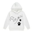 thumbnail image 2 of ZHOGXU Big Kids Girls Hoodies Long Sleeve Cartoon Print Fashionable Loose Fit Sweatshirt For Casual Daily Wear White 6-7 Years, 2 of 3