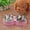 Pink, variant on Stainless Steel Double Bowl Dog Feeder – Puppy Food and Water Dish – Small Dog Accessories for Healthy Feeding – Durable and Easy to Clean (Cyan)