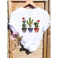 thumbnail image 5 of Camiseta con estampado de árbol de gato para mujer, ropa con estampado de Feliz Navidad y Año Nuevo, 2025, 5 of 5