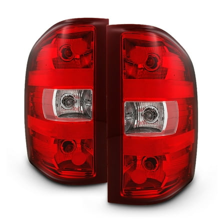 AKKON - For Chevy Silverado / GMC Sierra 3500HD Pickup Truck Rear Red Clear Tail Lights Brake Lamps Replacement Pair