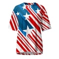 thumbnail image 4 of Blusa de manga corta informal con estampado de día de la independencia de cuello redondo de verano para mujer Fridja hjk5501, 4 of 5