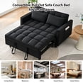 thumbnail image 7 of MIKIBAMA 55" Velvet 3 In 1 Convertible Sofa Bed with Side Pockets & Adjustable Backrest, Perfect for Living Room,Black, 7 of 7