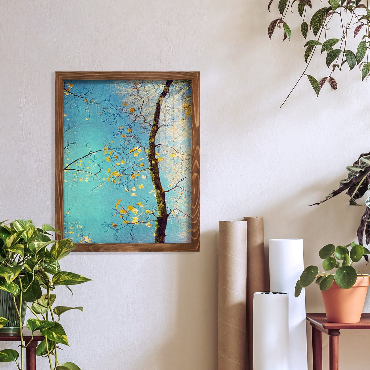 Autumn Tapestry III -Framed Print w/glass-Walnut