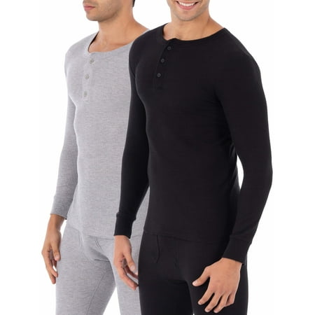 - Big Men's Classic Henley Thermal Baselayer Top, Value 2 Pack Shirt (2 Henley Shirts)