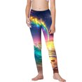 thumbnail image 4 of KkSLirnhs 7 Years Girls' Elastic Waistband Leggings, Lightweight & Stretchy, Perfect for Warm Weather, Durable for Active Play, Assorted Designs, Ages 3-9 Multicolor, 4 of 5