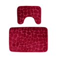 thumbnail image 3 of Juego de 2 alfombrils de baño, de asiento para baño, decoración navideña, alfombrils de baño y caja de regalo para alfombras y pañuelos Rojo Soledad Alfombrilla de baño antideslizante, 3 of 10