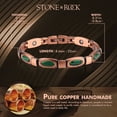 thumbnail image 3 of STONE ROCK - Malachite Copper Bracelets for Women or Men - 99.99% Solid Pure Copper Magnetic Bracelets Adjustable, 3 of 7
