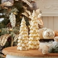 thumbnail image 2 of Melrose LED Lighted Glittered Christmas Tree Tabletop Decorations - 12" - Gold, 2 of 3