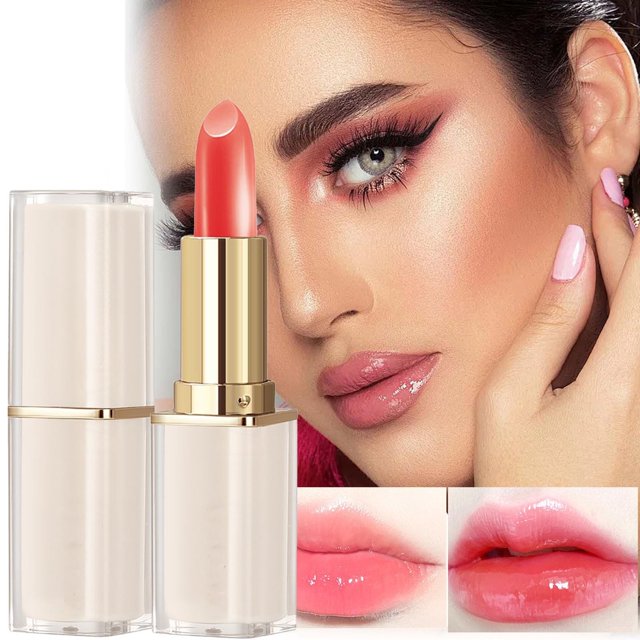 XWSHYW Lápiz Labial Bálsamo Labial con Cambio de Color de Caroteno, Barra de Labios Hidratante con Cambio de Temperatura, La Taza Antiadherente No Se Desvanece Fácilmente, Antigrietas, Alto Valor de