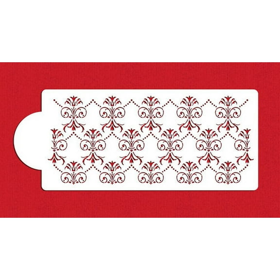 Beaded Elegant Damask Cake Side Stencil C1047 by Designer Stencils