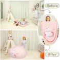 thumbnail image 5 of Princess Cat Stuffed Animal Storage, Bean Bag Chair for Teens, Little Girls Room Decor, Kids Chairs, Baby Fleece Fabric Super Soft, COVER ONLY, 38" Extra Large Size, 5 of 6