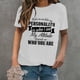 thumbnail image 2 of Gibobby Playera Corte clásico para Mujer Camiseta manga corta con cuello redondo y estampado letras divertidas para mujer(Blanco,XL), 2 of 5