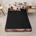 thumbnail image 4 of Castle Fairy Sport Baseball Zipper Twin Comforter Sets with Fitted Sheet and 2 Pillowcases, Ball Gamer Zipper Bedding Set, Black White,4-Piece,Black Reversible, 4 of 6