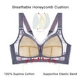thumbnail image 3 of AILIVIN Women Wireless Bras Comfort Back Support Women Full Figure Lace Bra Women Bras Adjustable Wider Straps Full Coverage Lifting Up Bra Minimizer Bras No Wire Bra Purple 38DDD, 3 of 6