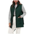 thumbnail image 2 of qolati Womens Long Puffer Vest Quilted Sleeveless Zip Up Down Jacket Fall Winter Warm Lightweight Open Front Coat Outerwear with Pockets, 2 of 5
