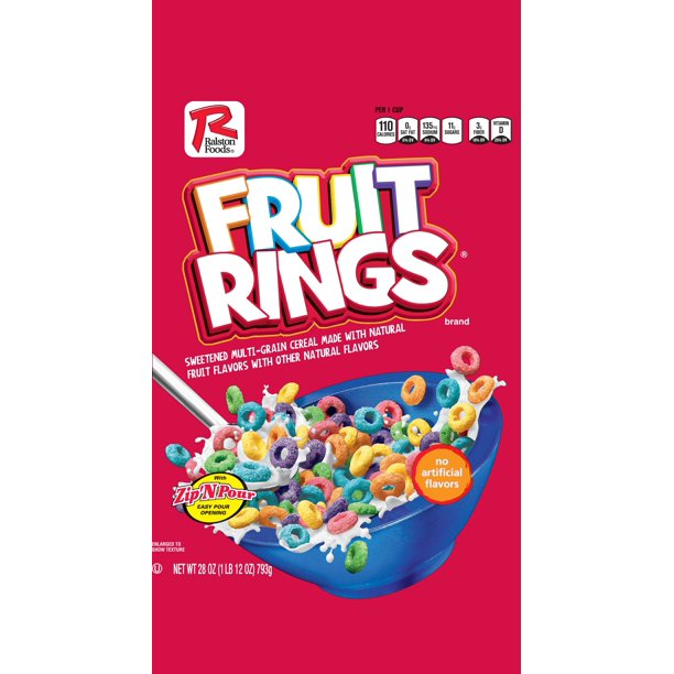 Ralston Foods Fruit Ring Cereal, 28 Ounce 4 per case.