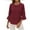 Red, variant on Lenpel Blouse for Women Spring Summer 3/4 Ruffle Sleeve Crew Neck Striped Loose Tunic Tops Dressy Casual T-Shirts