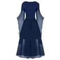 thumbnail image 3 of Womens Halloween Costumes 2024 Cosplay Gothic Dresses Women Casual Plus Size Cold Shoulder Dress Solid Color Lace Butterfly Sleeve Halloween Gothic Dress, 3 of 5