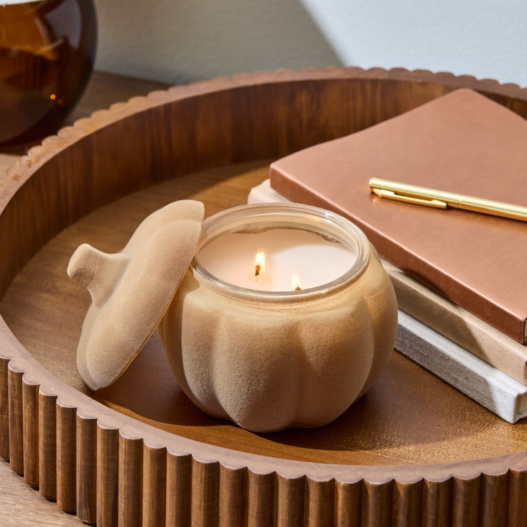Better Homes & Gardens Flocked Pumpkin Jar Candle, Pumpkin