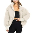 thumbnail image 3 of Vedolay Parka Jacket Women Knit Cardigan Coats Oversized Fall Dressy Casual Jackets Beige,L, 3 of 5