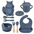 thumbnail image 1 of Mistaha Vaisselle en silicone pour Écureuil Tacheté Ensemble de Compléments Alimentaires pour Bébé Fourchette Cuillère pour Bébé silicone Intégré, 1 of 6