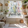 thumbnail image 4 of Easter Bunny Kitchen Curtains 63 Inch Length, Spring Watercolor Polka Dot Flower Plaid Tiers Curtains for Living Room Berdoom Bathroom, Light Filtering Drapes Window Treatment 2 Panels 42"Wx63"L, 4 of 8