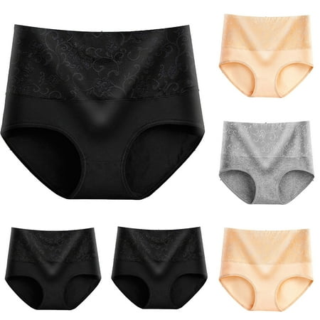 High Waist Leak Proof Panties Women s Rose Jacquard High Waist Briefs Cotton Underwear Ladies Panty L-3XL