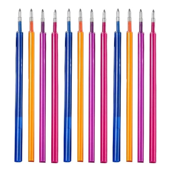 12 Pcs Colorful Erasable Pen Refills 0.7mm Gel Inks Refills Easy to Use for Writing Planner and Drawing