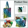 thumbnail image 4 of Colorful Zebra Canvas Tote Bag Rainbow Zebra Pattern Abstract Black and White Stripes Multicolor Modern Fashion Cute Cartoon Zebra Aesthetic Gradient Print Reusable Eco-Friendly Shopping Bag, 4 of 6