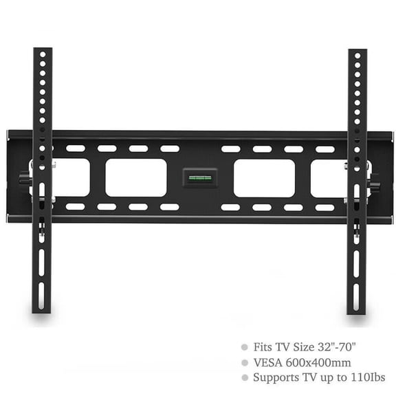 Black 32-70" Flat Tilting TV Wall Mount with Spirit Level 110lb