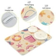 thumbnail image 3 of Yayeee Dish Drying Mat for Kitchen Counter 16"x18" Microfiber Absorbent Pad, Blue Beach Toys Pattern, 3 of 7