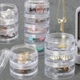 thumbnail image 3 of Caja de almacenamiento de joyería giratoria pequeña, estante de almacenamiento, organizador de plástico redondo para pulsera, pendientes, cajas, sopor, 3 of 5