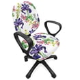 thumbnail image 1 of Floral Office Chair Slipcover, Watercolor Style Summer Garden Blooming Purple Orchids and Pinky Chrysanthemums, Protective Stretch Decorative Fabric Cover, Standard Size, Multicolor, by Ambesonne, 1 of 5