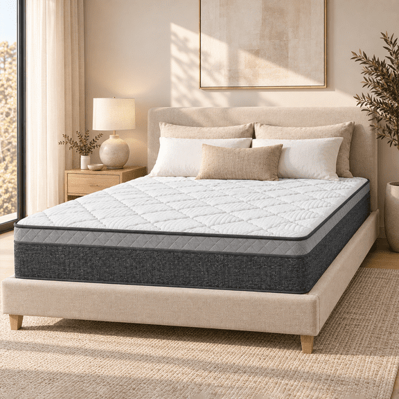 Oasskyo 12 Inch Queen Mattress, Hybrid Mattress in a Box with Pocket Springs, Medium Firm Mattress for Bedroom, Guest Room & Apartment
