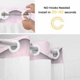 thumbnail image 2 of No Hook Shower Curtain with Snap in Liner, Pink Gradient Water Ripple Waterproof Bath Curtain Double Layers with See Through Top Window, Minimalist Abstract Geometric Hotel Shower Curtains 48x72in, 2 of 9