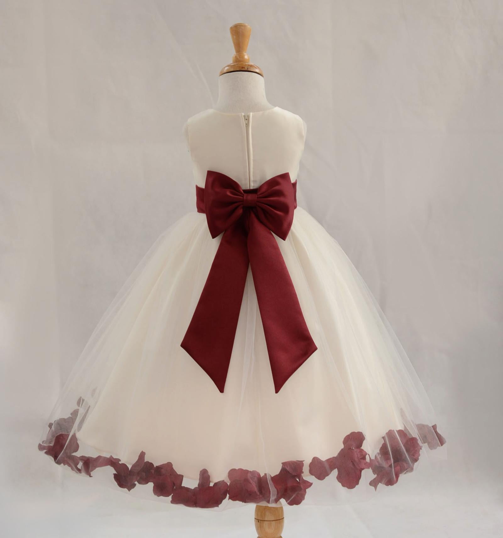 RED FLOWER GIRL DRESS CHRISTMAS PARTY HOLIDAY PAGEANT RECITAL WEDDING BRIDESMAID 
