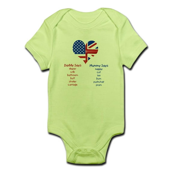 CafePress - American Daddy, English Mummy Infant Bodysuit - Baby Light Bodysuit
