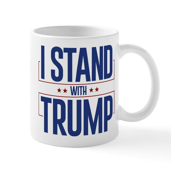 CafePress - I Stand With Trump Mug - 11 oz Ceramic Mug - Novelty Coffee Tea Cup