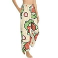 thumbnail image 2 of Uemuo Frog Hold Strawberry Pattern Women's Wide Leg Palazzo Lounge Pants with Pockets Light Weight Loose Comfy Casual Pajama Pants-Large, 2 of 9