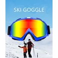 thumbnail image 5 of Gafas de esquí, gafas de nieve para snowboard para hombres y mujeres con lentes esféricas desmontables protección UV antivaho(Blue+Color), 5 of 5