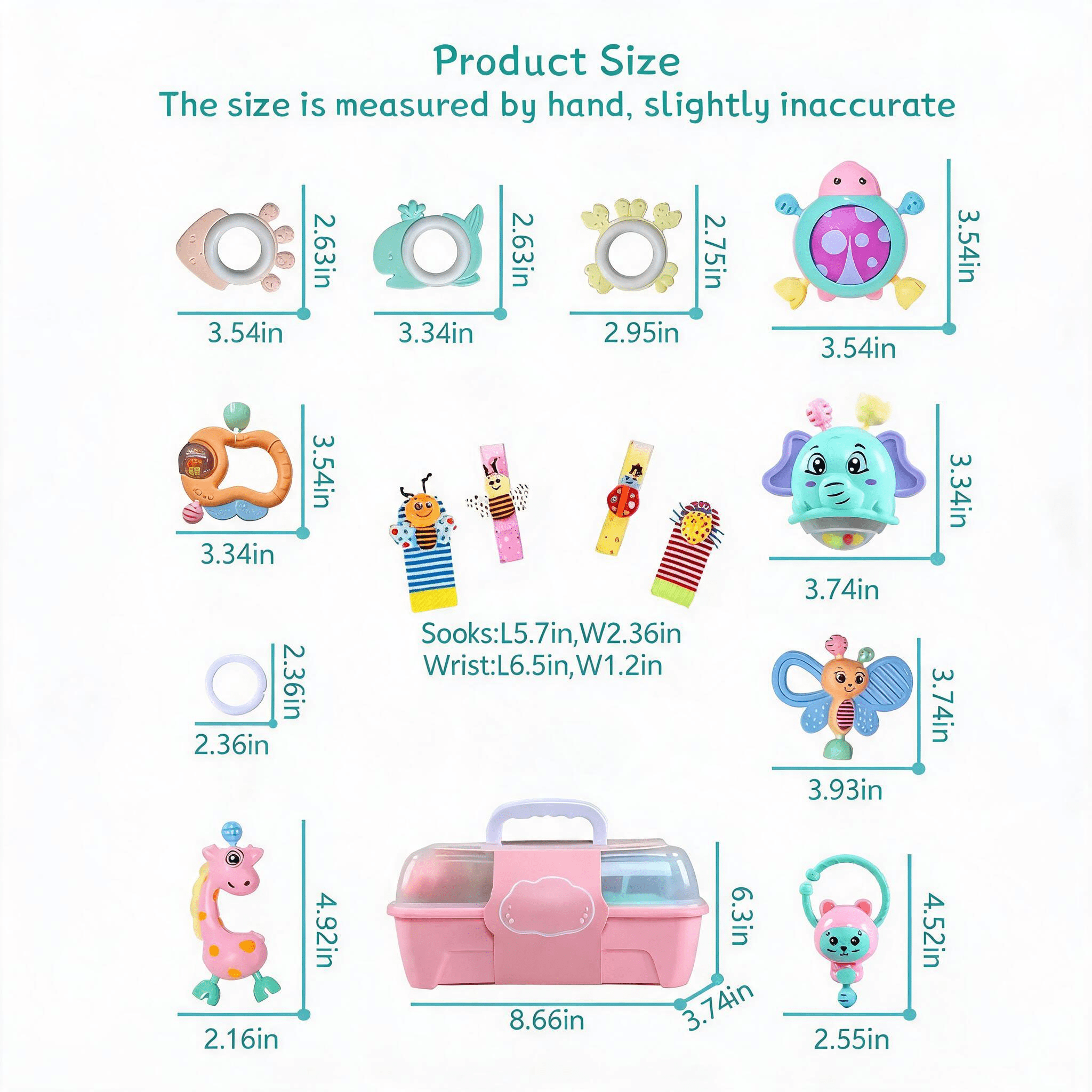 Baby Ringing Toy Set, Baby Gripping Ringing, Easy to Grasp Sensory Buckle, Baby Development Learning Music Toy, Newborn Shower Birthday Gift 1 2 3 4 5 6 7 9 10 12 Months Boy and Girl