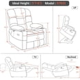 thumbnail image 5 of MCombo Oversized Triple Motor Power Lift Recliner with Adjustable Headrest for Big Tall Elderly, Faux Leather(Beige, Large-Wide), 5 of 9