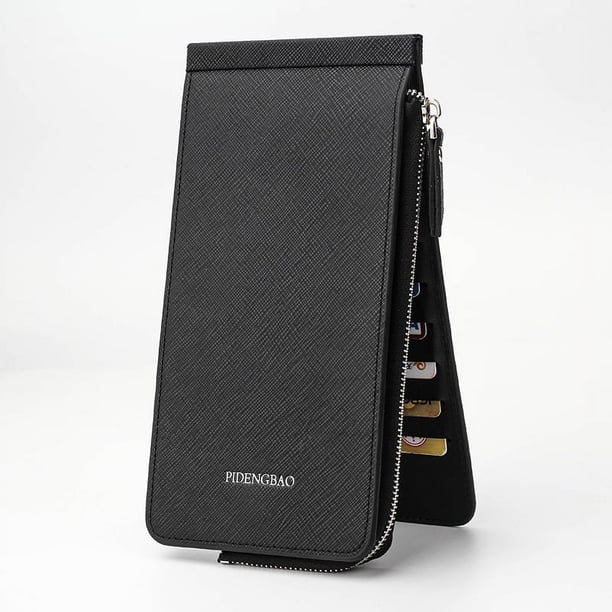 Tarjetero largo para hombre y mujer, tarjetero multitarjeta, cartera multifuncional para teléfono móvil con diseño de cruz coreana