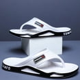 thumbnail image 2 of Rokment Mens Orthopedic Flip Flops Comfortable Non Slip Air Cushion Arch Support Walking Slip on Thong Beach Slippers Barefoot Water Sandals for Indoor Outdoor White Size 10, 2 of 4