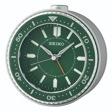 Seiko QHE184M Green Desk Alarm Clock Watch Sobremesa