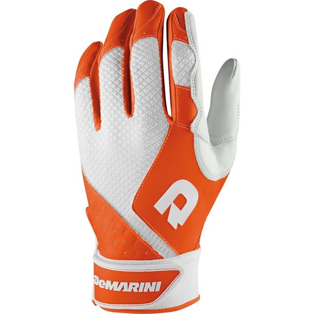 demarini youth phantom batting gloves, orange, large